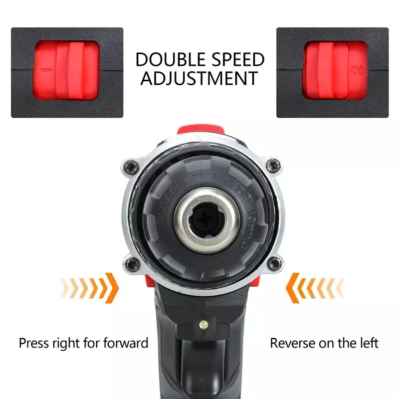 48VF Wireless Electric Drill Impact Drill Set For Home Cordless Screwdriver Lithium Battery Cordless Drill Wrench