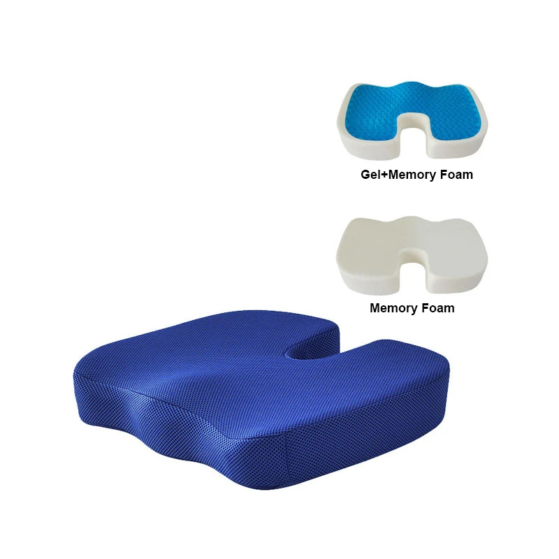 Home Office Chair Washable Cover Memory Foam Seat Cushion Lumbar Back Support Pillow Set