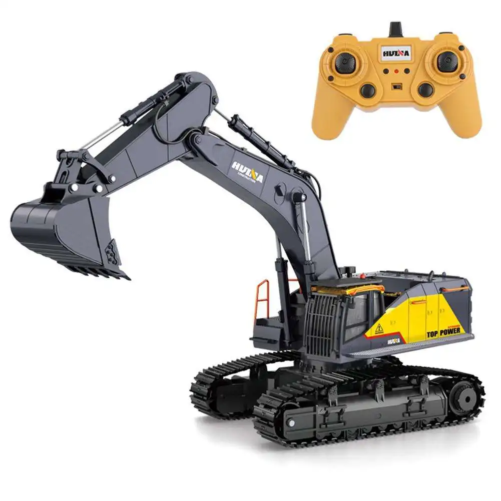 Huina 1592 RC Simulation Excavator 2.4GHz 1/14 22CH Remote Control Excavator Truck Construction Vehicle Toy For Kids