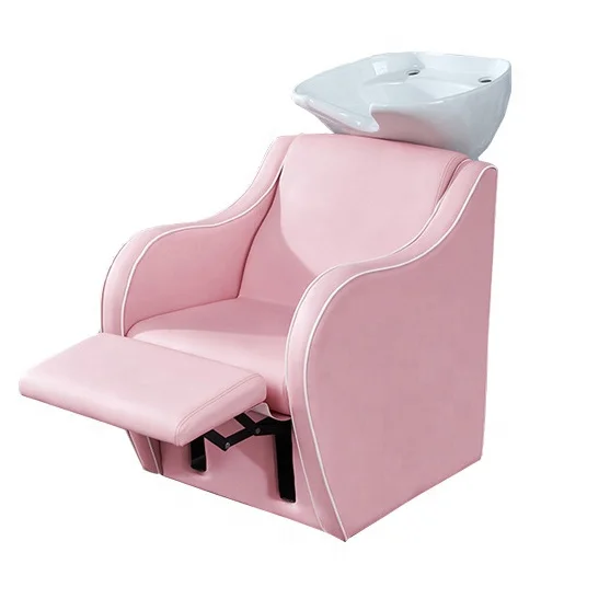 Pink shampoo bowl chair hair salon furniture salon shampoo chair backwash unit Pink Saloon Equipments Sets ZY-SC233