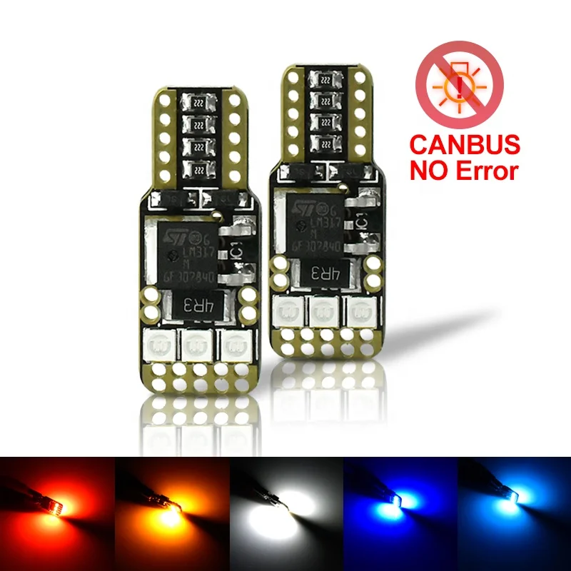 5 Вт 800Lm T10 LED Canbus без возникновения проблем c совместимостью с W5W автомобильный Поворотная сигнальная лампа Wedge Bulb 194 192 168 3030 светодиодов интерьер чтения