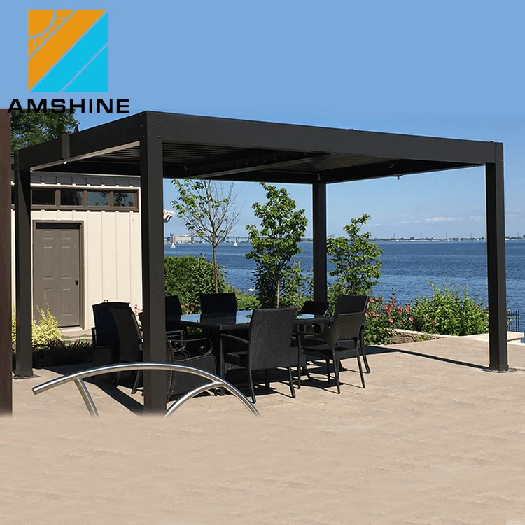 Custom pergola aluminium metal patio louvre motorized four season sunroom roof kits