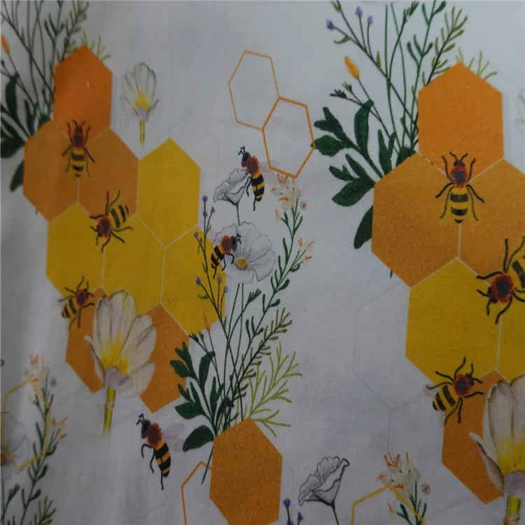 220gsm Cotton Custom Printed Fabric Digital Print Cotton Spandex Fabric