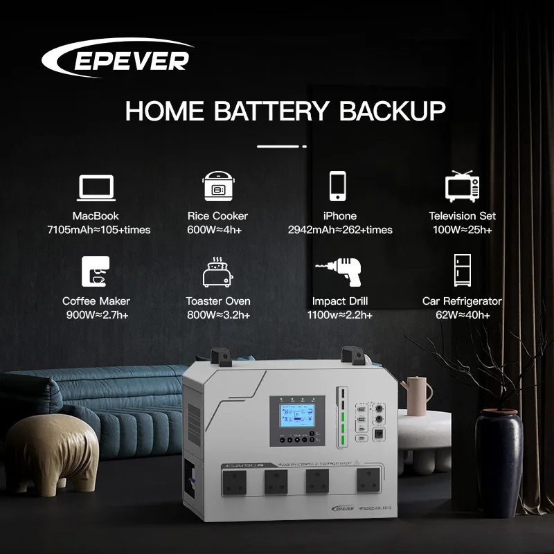 Epever 2560Wh 2500W Power Bank Power Station Generator Energy Storage Battery System Solar Generator for Home Use