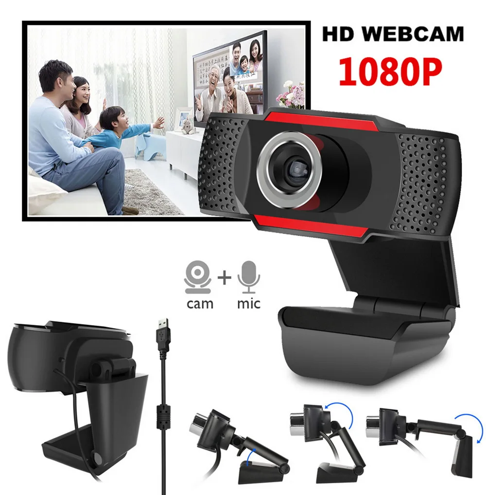 
TiDream 1080P FHD Webcam with Microphone Free Driver Plug and Play Laptop Computer Camera USB Live Video Camera 