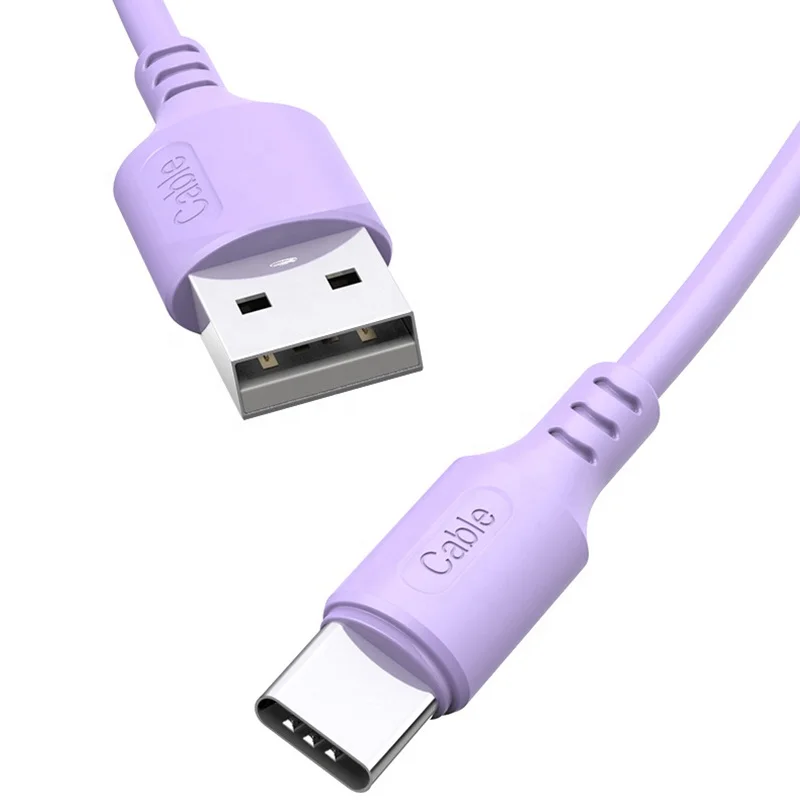 Best Selling New Product Data Line Purple Liquid Silicone Type C USB Data Cable for Mobile Phones