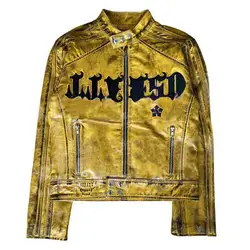 Custom Motorcycle Cropped Jacket Embroidery Print Zip Up Streetwear Motorbike Leather Jacket Men