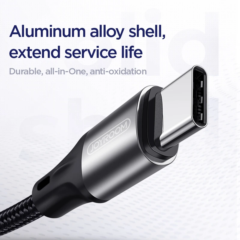 
Joyroom custom braided nylon usb type c fast charging cable for android 