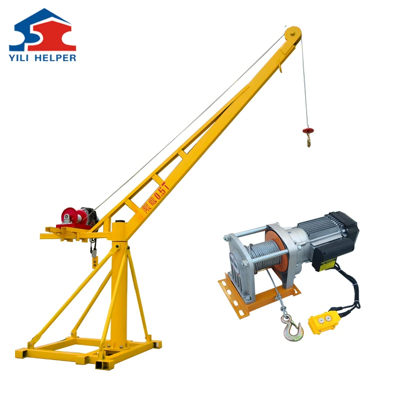 Construction Equipment Small Size Portable 360 Degree Outdoor Mini Crane