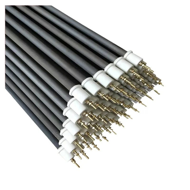 Silicon carbide electric heating pipe black silicon carbide ceramic heating tube dry burning electric heating pipe Rod silicon c