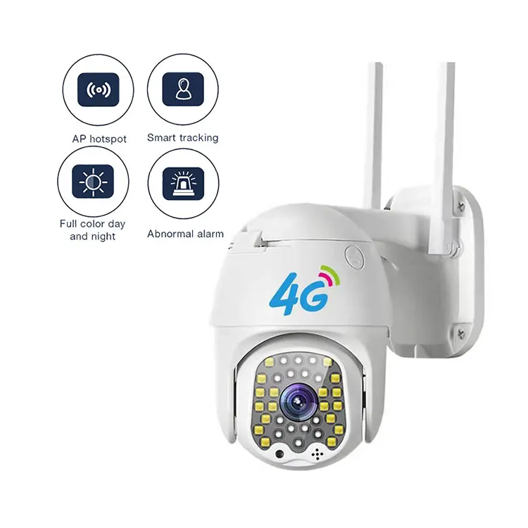 1080P 3MP CCTV IP Camera H.265 Night Vision P2P Remote View PTZ Wifi Wireless Outdoor Waterproof 4G GSM Camera