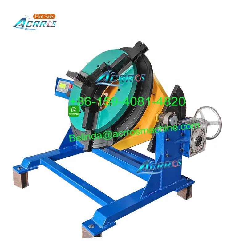 Automatic 600kg Welding Positioner 500mm Tube 240mm Industrial Turntable 240mm Center Hole Featuring Bearin Core Chuck Clamping