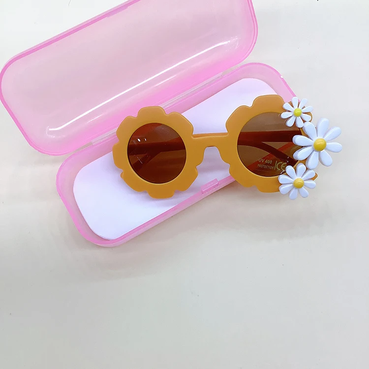 Wholesale Sunglasses Trendy Girl Girls Round Party Jewel Fashion Sun Uv400 Flower Kids Glasses