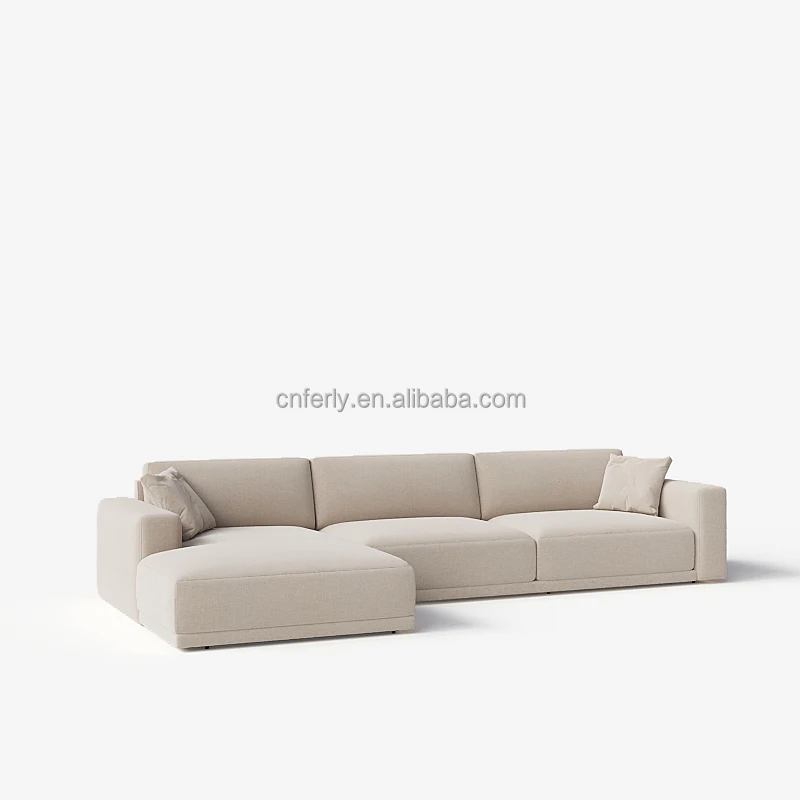 Ferly Factory Direct Sale  Sofa L Shape Modern White Sectional Sofa Sets For Living Room