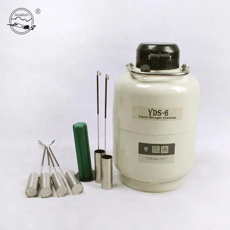 6 L Liquid Nitrogen Container Cryogenic LN2 Tank Dewar with Strap and canister