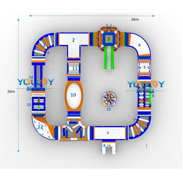 Outdoor Water Obstacle Course Inflatable Water Park For Adults
