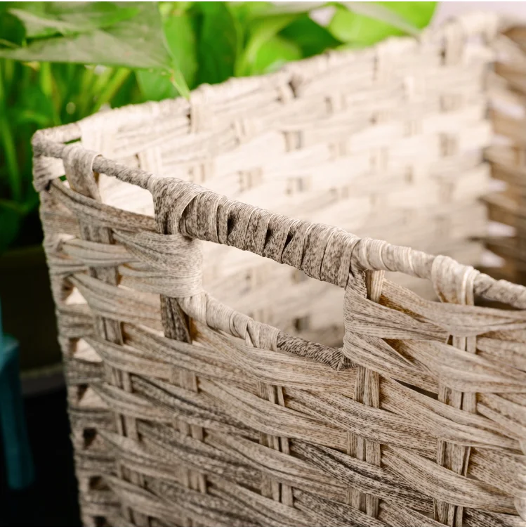 Handmade Wicker Storage Baskets Set Woven Decorative Organizing Nesting Baskets for Bedroom Bathroom