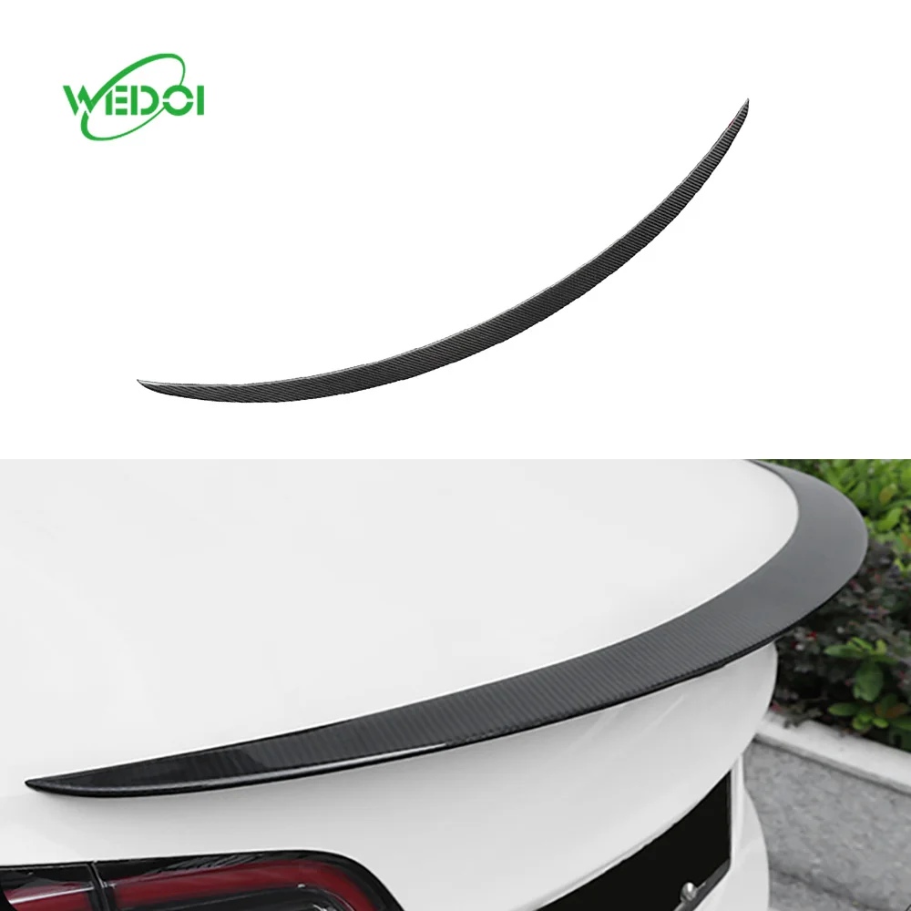 2024 new product tesla accessories real Dry Carbon Fiber rear performance spoiler wing lip fit for tesla model 3 highland