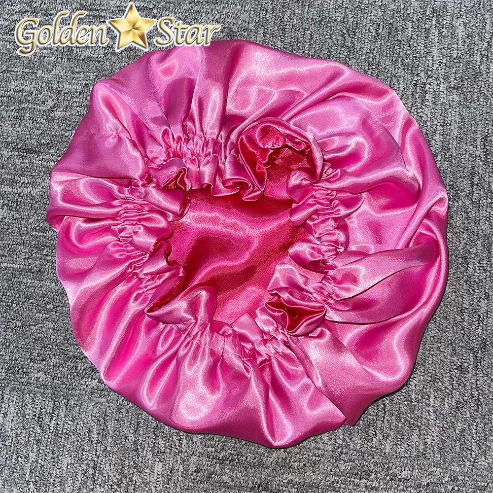 GS Cheap Custom Hair Bonnet Satin Silk Bonnet With Custom Logo,Black Red Blue Pink Nightcap Silk Satin Hat