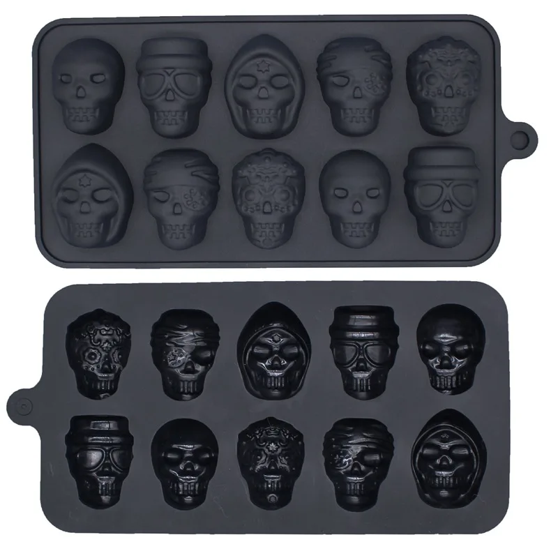 Cavity Cranium Ice Maker Mold Bones Tray Tools 3D Silicone Whiskey Ice Ball Mold Silicone Chocolate Molds For Halloween
