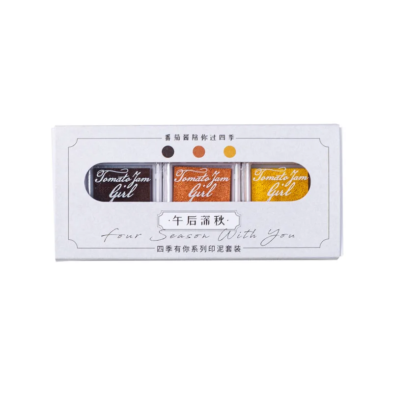 Window Series Beech Seal INS Material Basic Printing Hand Account Decorative Wooden Wood Custom Seal Stamp Ink Printing Set