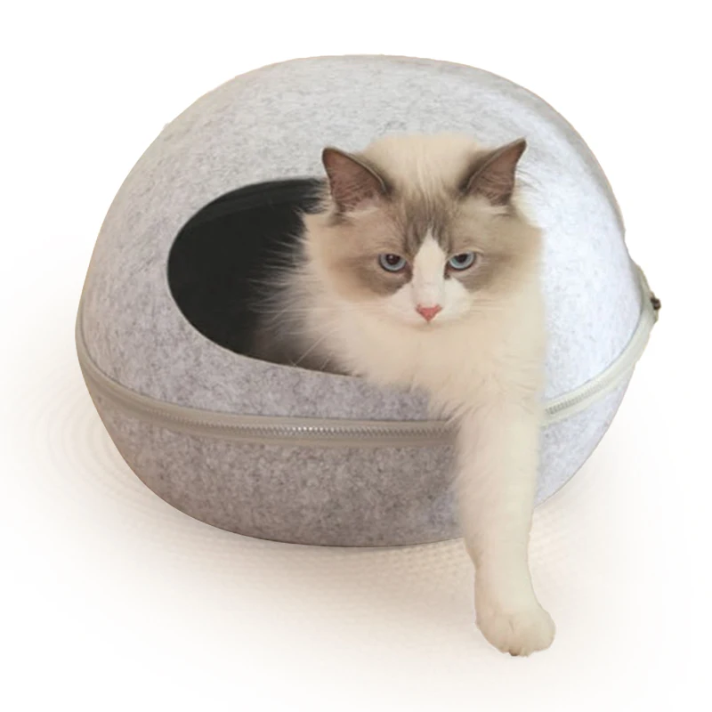 Hot sales factory price new design egg shape pet nest cave with  zipper and back breathable hole