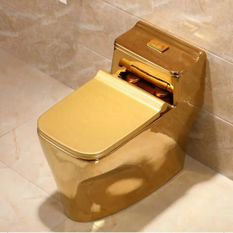 Ceramic sanitary ware commode bathroom couple closed water closet gold king toilet WC
