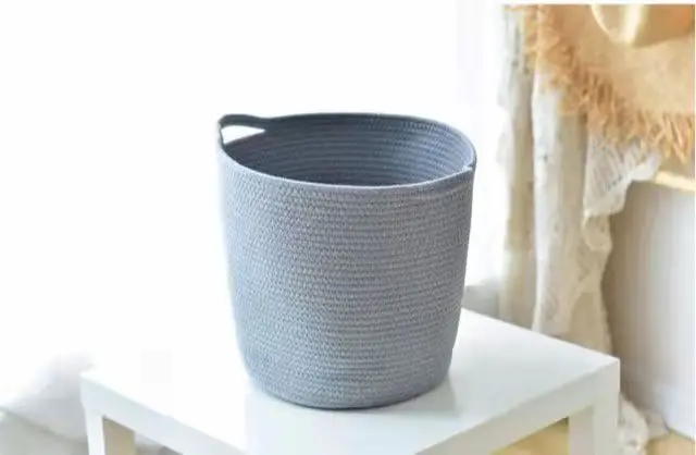 Household goods sorting basket Nordic simple elegant handle cotton rope storage basket