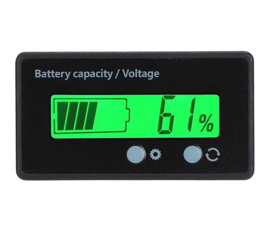 LCD Display Green Backlight Waterproof Monitor Gauge Digital Voltmeter Testers For Lithium Battery Lead-Acid Batteries