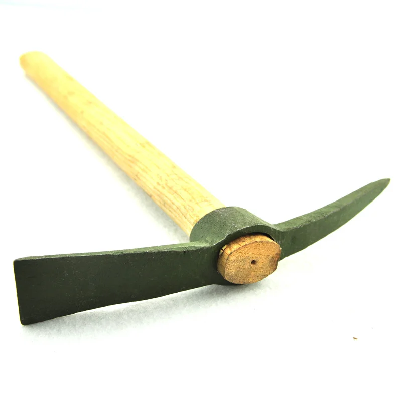 Small garden digging tools pick with wooden handle pick mattock pickaxe