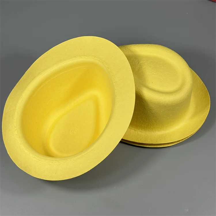 Children moulded fire hat cap helmet degradable material pulp hat graffiti can be painted cap
