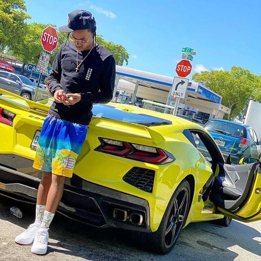 100% Polyester Beach Shorts Summer Luxury Screen Printing Men Mesh Board Shorts Custom Swim Trunks