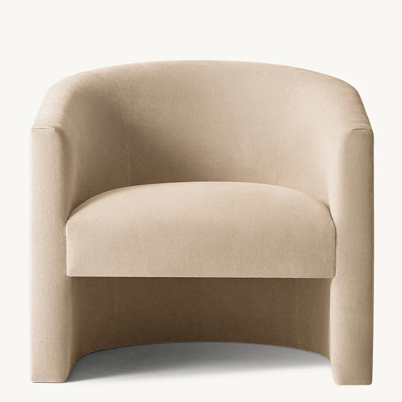 Minimalist design floor sofa lamb wool high back armrest single sofa chair living room chair