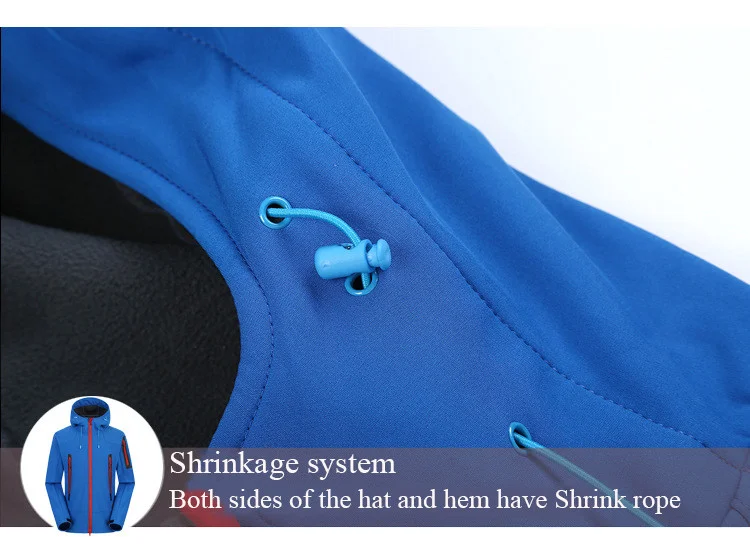 
thick Waterproof Jacket Outdoor Hiking Rain Jacket Hunting Warm Sport Windproof Fleece Windbreaker Men and women 