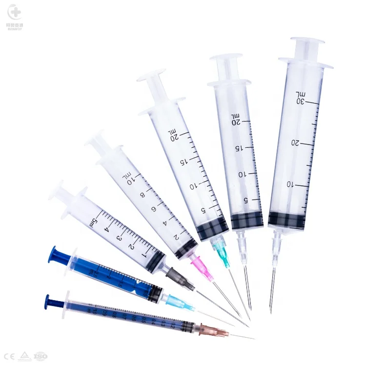 Disposable Syringe Sterile 1ml 2ml 3ml 5ml 10ml 20ml 50ml 60ml luer slip And luer lock hypodermic syringe