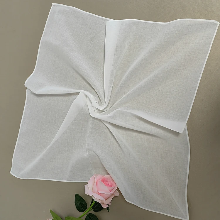 Custom Size Bandanas   80s White Cotton  Scarf 55*55cm for Hand-painted Tie-dyed