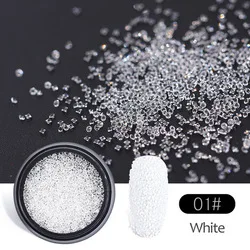 Beautypapa 1Box Glass Nail Caviar Tiny Rhinestones Micro Pixie Crystals 3d Sharp End Glitter Strass For Nails Art Decorations