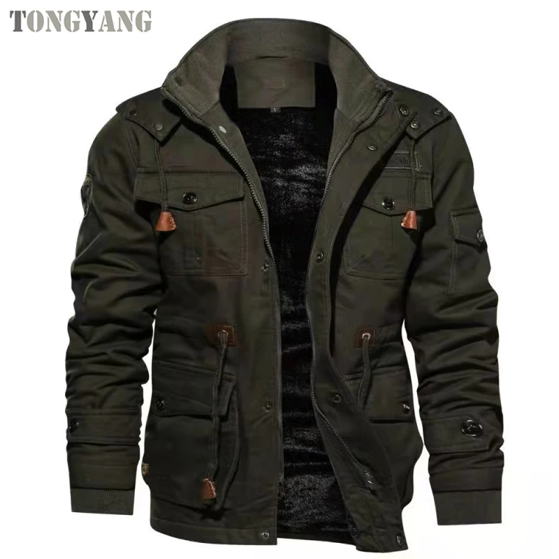 TONGYANG Men Jacket Coats Fashion Trench Coat New Winter Casual Thick Overcoat Black Gentleman Jacket Male Long Jacket