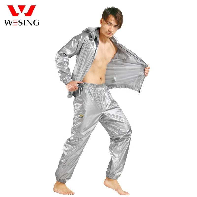 Wesing 2 Piece Custom Sauna Suit Boxing Gym Exercise Mens Fitness Sweat Sauna Suit