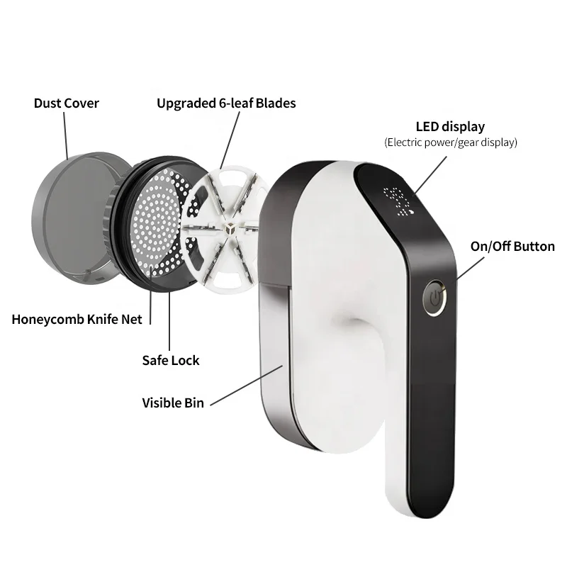 LED display  Adjustable Electric Lint Remover Stainless Steel Blades Bobble Remover Safe Fabric Shaver