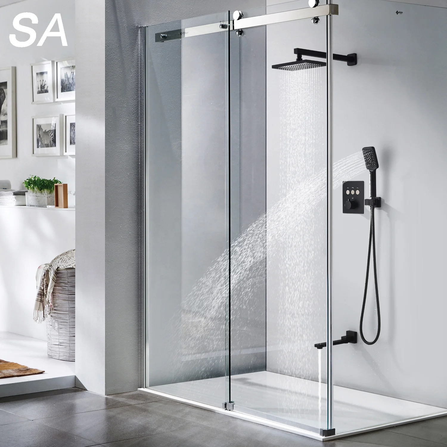 Cheap Price Thermostatic shower panel, spa Wall luxury stainless steel, multi functional shower panel in the shower room
