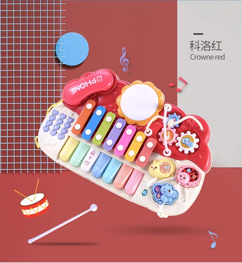 Children 3-6 years old early education educational toys hand knock piano phone pat drum multi-function keyboard story machine