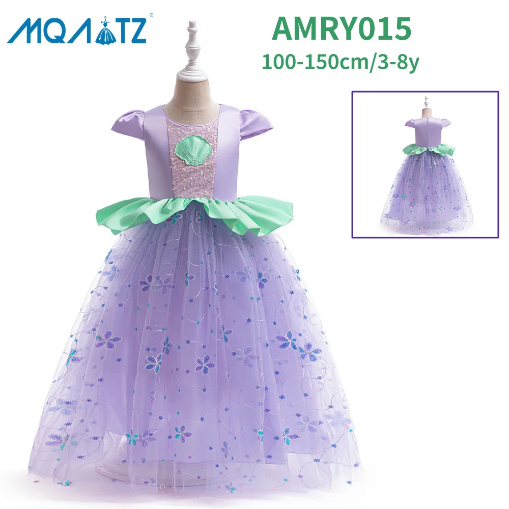 MQATZ Children Fancy Girls Princess Party Dresses Easter Carnival Little Mermaid Costume Kids Halloween Cosplay Dress
