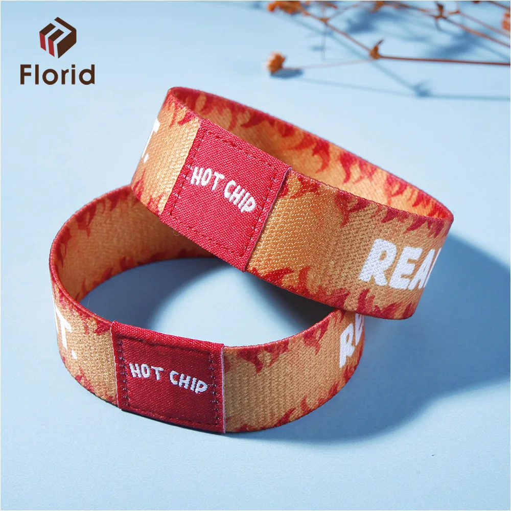 wholesale cheap fashion design elastic custom fabric wristband