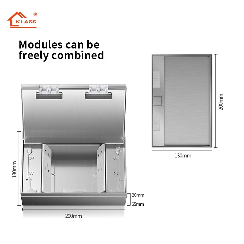 KLASS 1 2 3 4 gang 13A 16A 20A 45AOEM/ODM US EU UK JP AU socket plate Under floor service electrical outlets hidden floor box