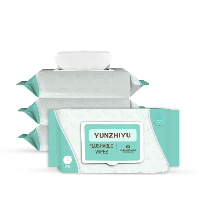 Private Label Biodegradable Material Baby and Adults Flushable Wet Wipes