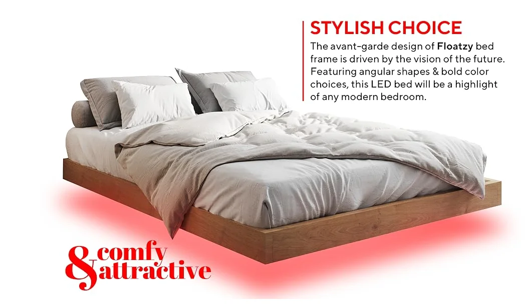 Floating Bed Frame Simple Modern Cloud Bed Bedroom Furniture Up-holstered Beds