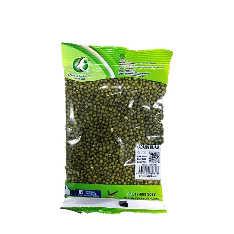 Raw quality Malaysia 10X150G Dried Green Mung Bean for ingredient or dessert Supplier from Malaysia MOQ 10