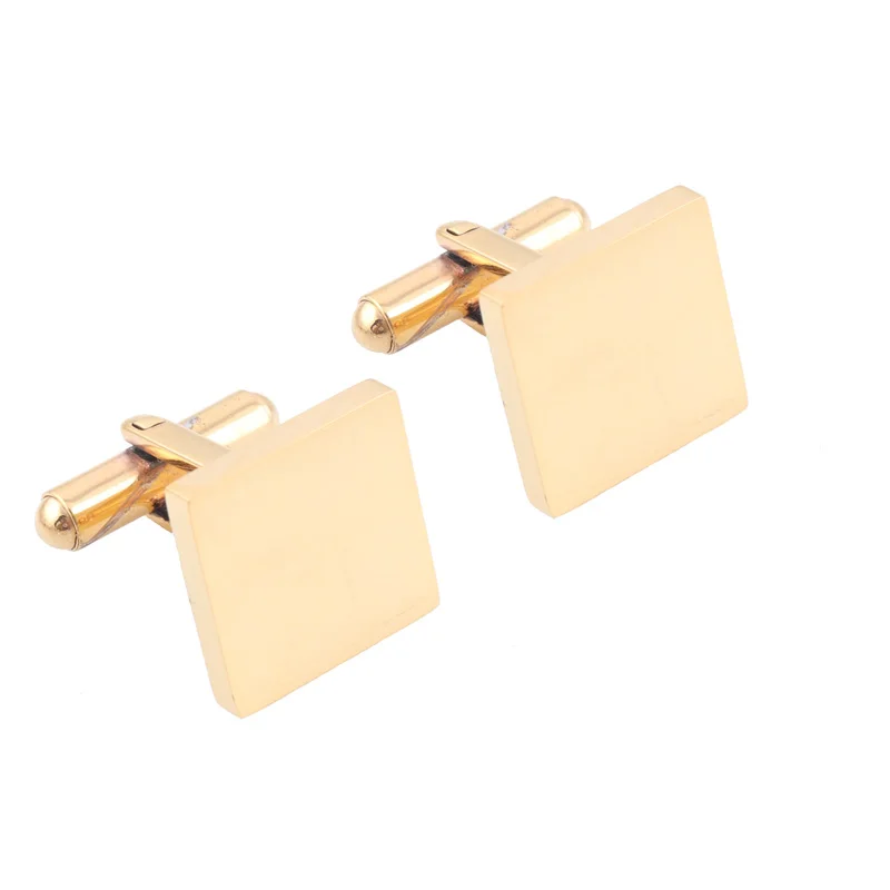 Wholesale Custom Logo Cufflinks Stainless Steel Square Cufflink With Mirror Polish DIY Jewelry Making Luxury Men Cufflinks