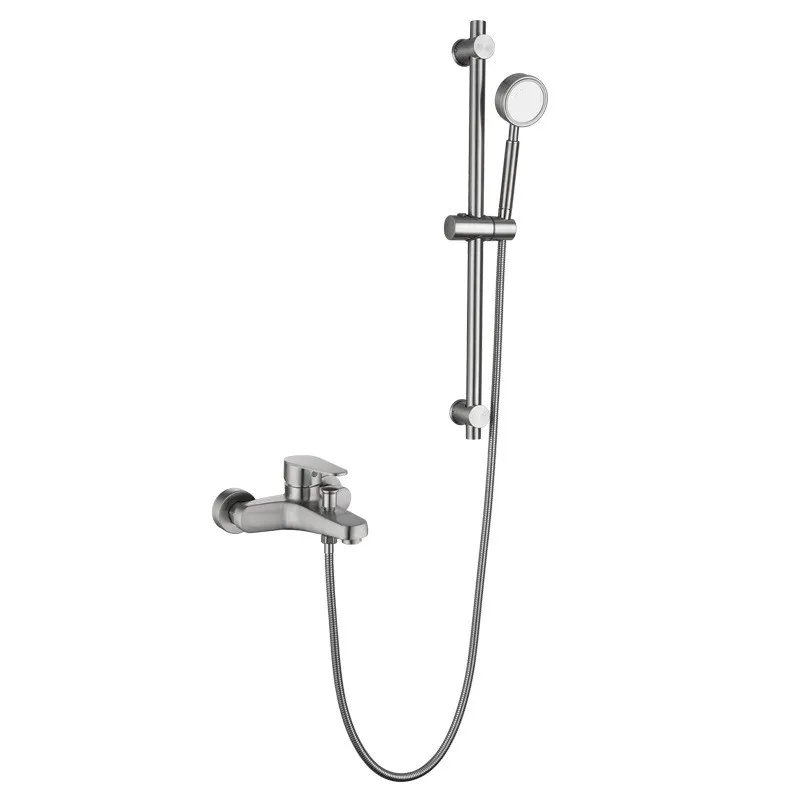 Stainless steel rail shower rod shower bracket  movable adjustable fixed rod shower rail with accessory